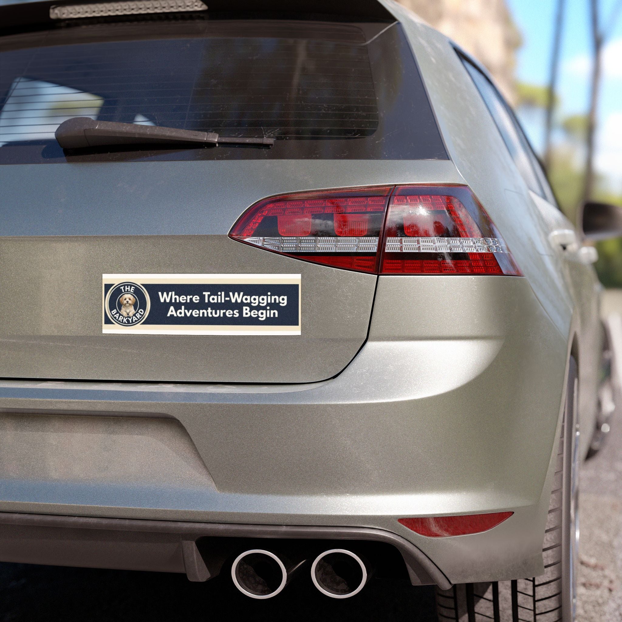 Car Magnet — "Where Tail‑Wagging Adventures Begin" Dog Sticker for Vehicles -- The BarkYard